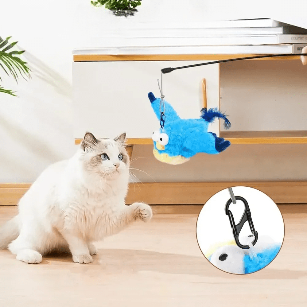 Jouets Interactifs Pour Chat - ChirpingFlappingBird™ - Bleu