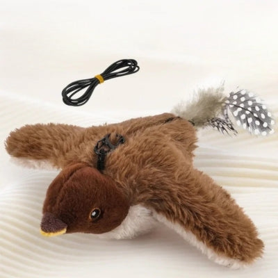 chat jouet oiseau avec son chargeur