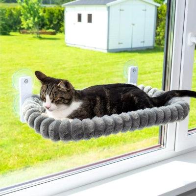hamac chat suspendu gris chaton detendu paisiblement