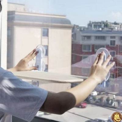 hamac pour chat fenetre tandem win win utilisateur appuyant ventouses