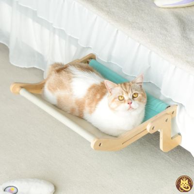 hamac pour chat le belvédère gris bleu suspendu lit chat detendu