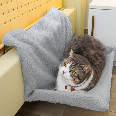 hamac radiateur chat gris chat assis dessus