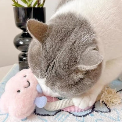 jouet pour chat chaton jouant jouet corde rose nuage