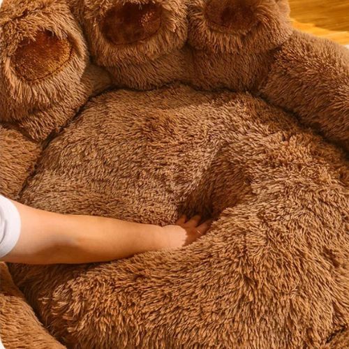 lit pour chat dreamypaw marron aspect duveteux