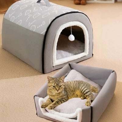 maison chat transformée canapé lit chat relaxant dedans