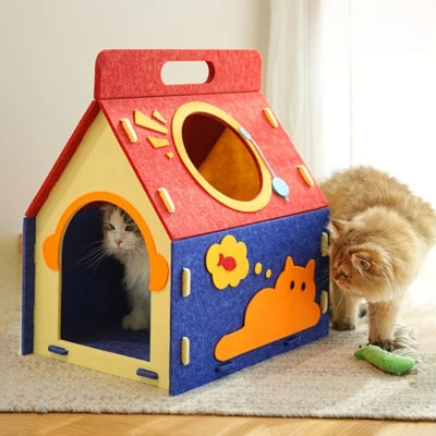 niche chat feutrine Minou'Fiesta cartoon chat persan et chat roux