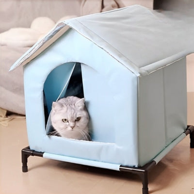 panier chat bleu gris chaton en detente dedans