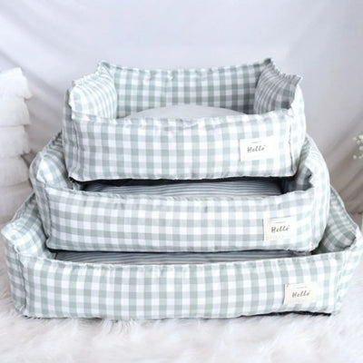 panier chat vert clair petit moyen grand empilés un dans l'autre