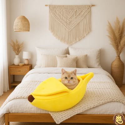 panier pour chat banana split chat en detente dedans