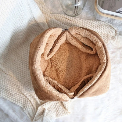 panier pour chat beige vue de haut