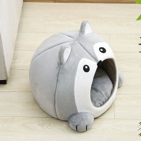 panier pour chat dans salon vue de cÎté