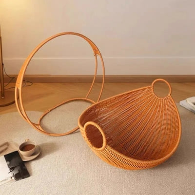 panier pour chat en rotin hors son socle porteur