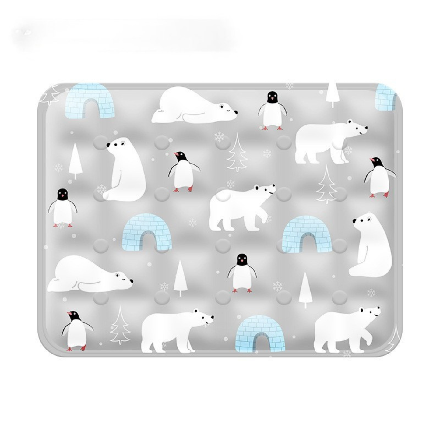 tapis pour chat rafraîchissant gris ours polaires pingouins igloos