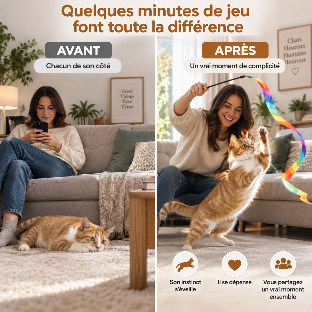 Jouet chat – Ruban arc-en-ciel