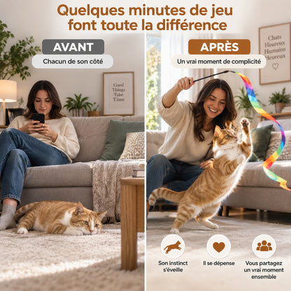 Jouet chat – Ruban arc-en-ciel