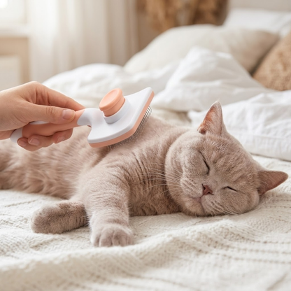 brosse pour chat pêche chat british lilac endormi brossage lit