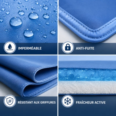 caracteristiques tapis refroidissement pour chat impermeable anti fuite griffures fraîcheur