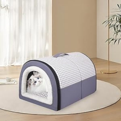 chat maison gris foncée chat detendu dedans