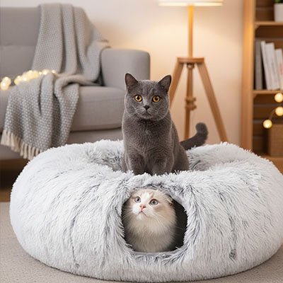 chat niche ragdoll detendu dedans chartreux observant sur le dessus