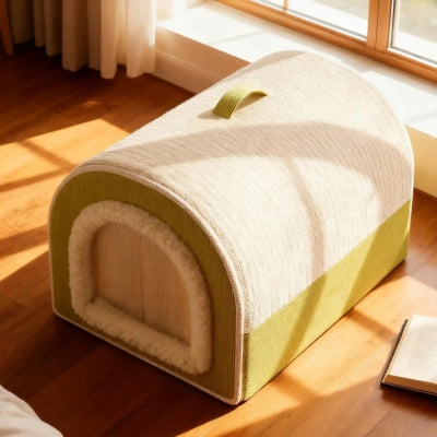 chat niche vert beige