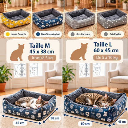 chat panier 4 coloris guide tailles M L chats endormis