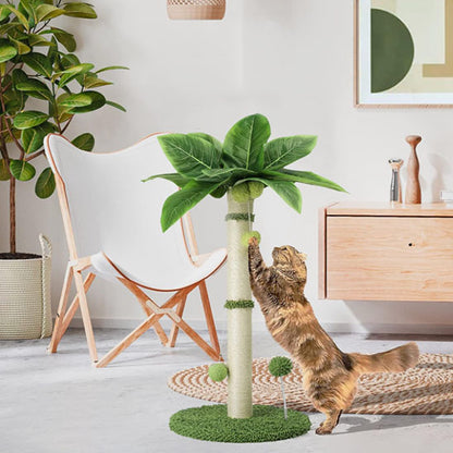 chat s'étirant sur griffoir