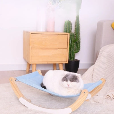 chat se detend paisiblement sur hamac à chat