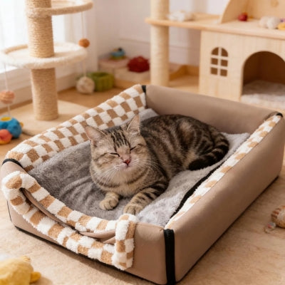 chat somnolant maison pour chaton forme coussin