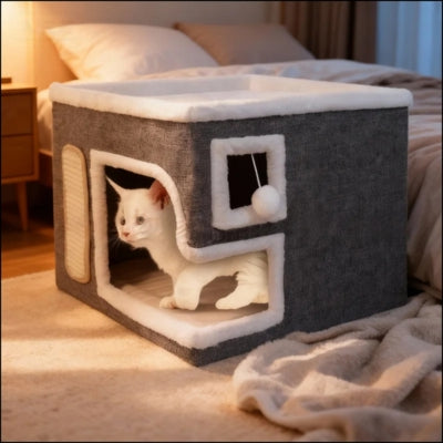 chaton caché dans panier chatons dans cambre à coucher