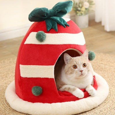 chaton detendu dans niche chat