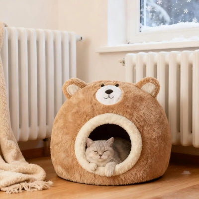 chaton dort dans nid douillet chat placé près radiateurs