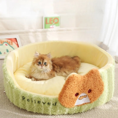 chaton en relaxation paisible dans coussin chaton