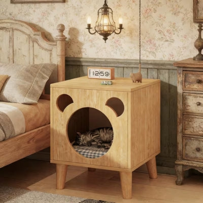 chaton endormi modèle chêne maisonnettes pour chats