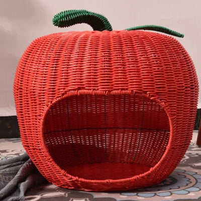 chaton panier en grand plan posé sur carrelage 