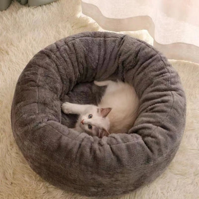 chaton lové couffin pour chat gris perle 