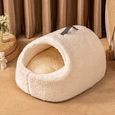 cocon pour chat blanc neige