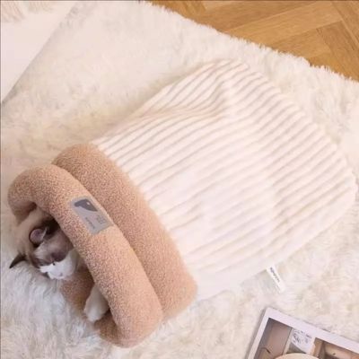 couffin chaton blanc chaton dort dedans