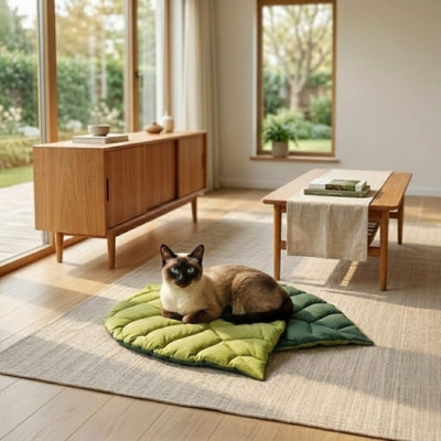 coussin à chat nature feline classique vert siamois salon scandinave