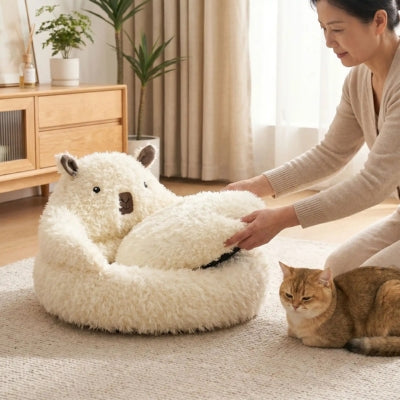 coussin chat alpaga douillet coussin detachable dame salon chat