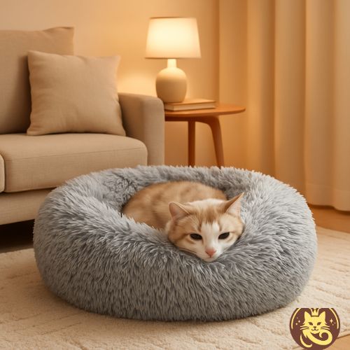 coussin chat cosy dodo avec chat relaxant