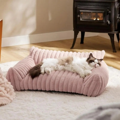 coussin chat rose ragdollendormi profondement dessus