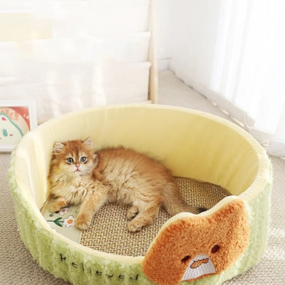 coussin chaton avec tapis rafraîchissant dedans