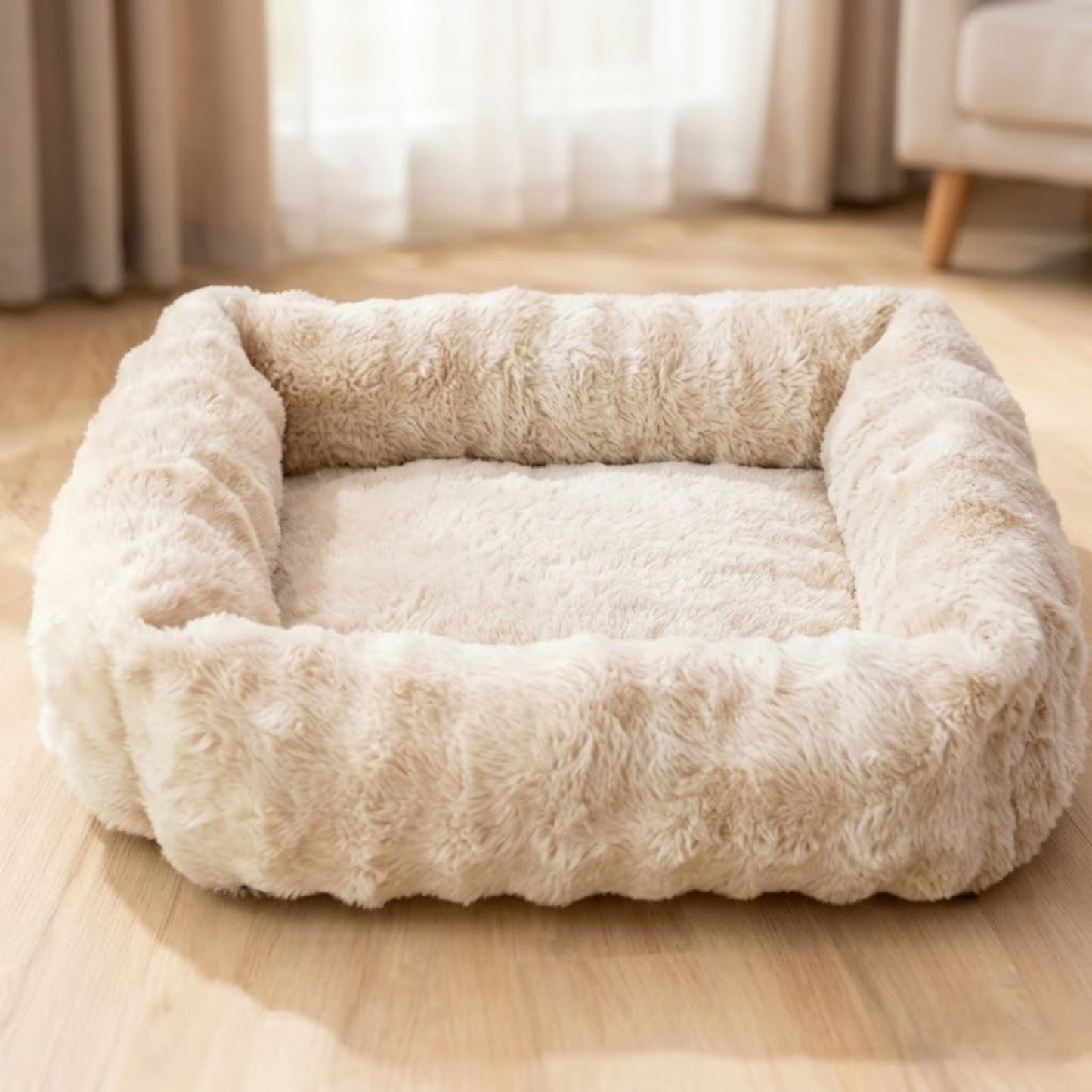 Coussin chaton bords hauts beige