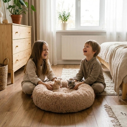 coussin pour chat cosy dodo beige enfants chambre à coucher