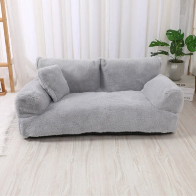 coussin pour chat gris clair