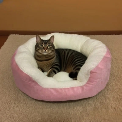 coussin pour chat rose chat relaxant dedans