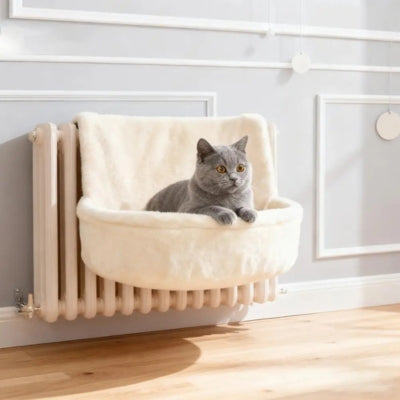 coussin radiateur chat beige chat relaxant dedans