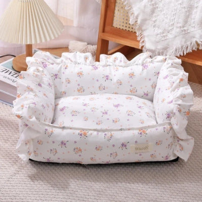 coussins chats fleurs violettes