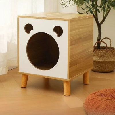duo ivoire chêne maisonnettes pour chats
