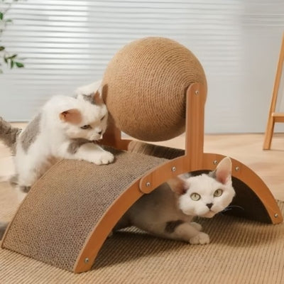 griffoir à chat chat caché en dessous chat fait ses griffes